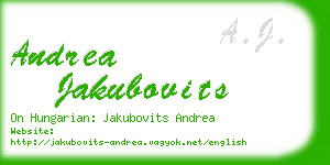 andrea jakubovits business card